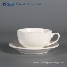 260ml quotidien usé blanc fin blanc en porcelaine chaud Sale Funny Cup and Saucer Set from China